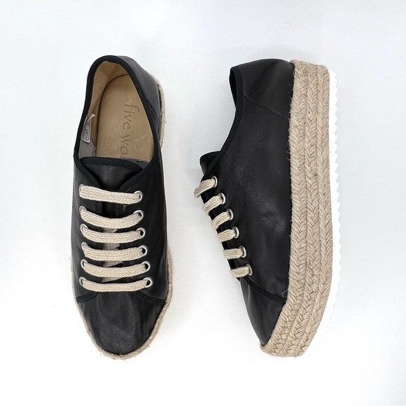 Five Worlds by Cordani Romero Espadrille Flatform Sneaker Black EU 38 = US 7.5-8 - Picture 1 of 10